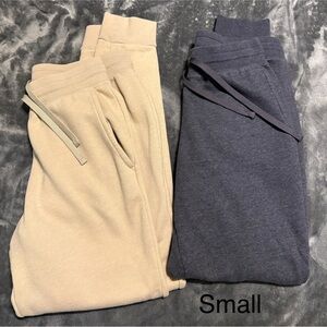 Mens Cozy Sweatpants Set - Cream and Gray